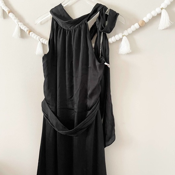 NEW Sachin & Babi Kayla Maxi Dress Women's Size 12 Black Self-Tie Neck - Picture 4 of 6